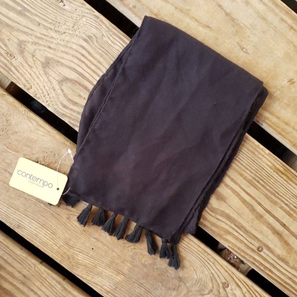 NWT Contempo by Justin Taylor Black Fringe Scarf